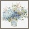 Bohemian Blue 02B (Floral Vase) by Lisa Audit 16-in. W x 16-in. H. Canvas Wall Art Print Framed in Grey